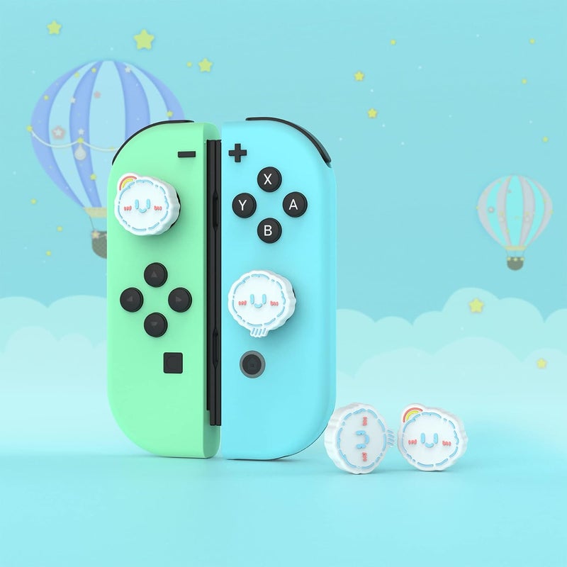 playvital Joystick Caps for Nintendo Switch, Thumbstick Grips for Switch Lite, Analog Cover for OLED Joycon Thumb Grip Caps - Rainbow Clouds & Rainy Clouds - Image 5